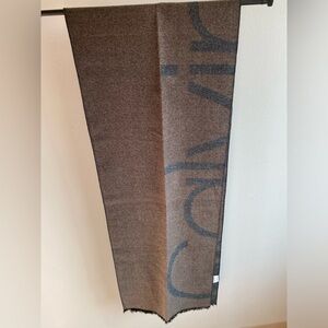Calvin Klein Dark Brown Logo Scarf Warm Winter
